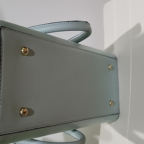 Large satchel bag shoulder bag light blue with light light green shade - Picture 11 of 14